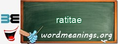 WordMeaning blackboard for ratitae